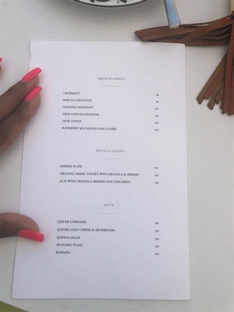 dior cafe menu miami|dior cafe menu.